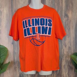 Majestic Orange Illinois Fighting Illini Basketball Short Sleeve Tee XL    P346